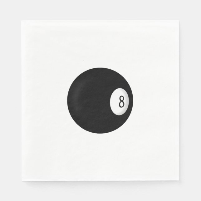 Guardanapo De Papel Tema Oito Ball Billiard (Frente)
