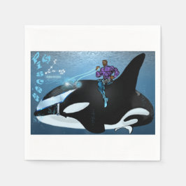 Guardanapo de papel tema Peixes para festa de aniv