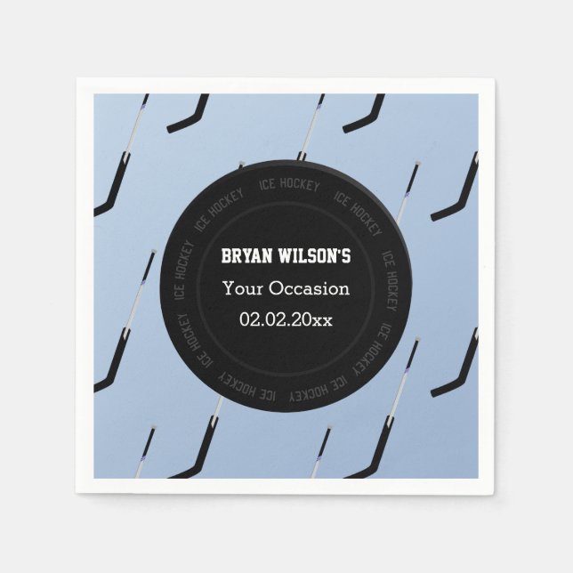 Guardanapo De Papel Tema personalizado do Hóquei no Gelo (Frente)