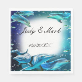 Guardanapo De Papel Tema Praia Livro de Casamento de Golfinhos Napkin