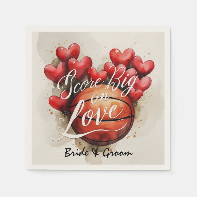 Guardanapo De Papel Temas de casamento de basquete (Frente)