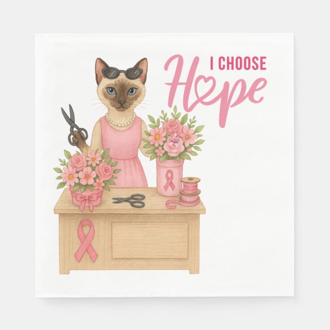 Guardanapo De Papel Temático "Sensibilização do Cancer da Mama" (Frente)