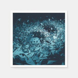 Guardanapo De Papel Tempestade de Origami Azul, Design de Arte Abstrat