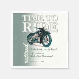 Guardanapo De Papel Tempo de Andar na Motocicleta Clássica na Aposenta