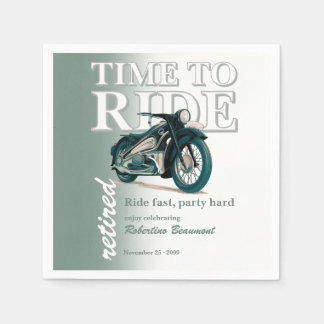 Guardanapo De Papel Tempo de Andar na Motocicleta Clássica na Aposenta