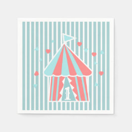 Guardanapo De Papel Tenda de Circo Fofa para Primeiro Aniversário 