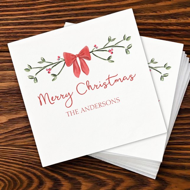 Guardanapo De Papel Tendência de Arco de Coquete de Natal Personalizad (Criador carregado)