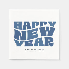 Guardanapo De Papel Tendência de diversão do feliz ano novo retro azul