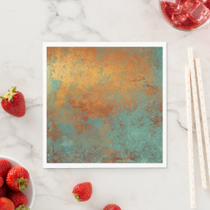 Guardanapo De Papel Tendência Rich Copper Patina Metálica