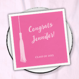 Guardanapo De Papel Tendy Hot Pink Chic 2024 Formando Graduação de Tas