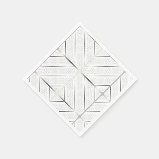 Guardanapo De Papel Tendy Silver Geométrico Padrão Na moda (Canto)