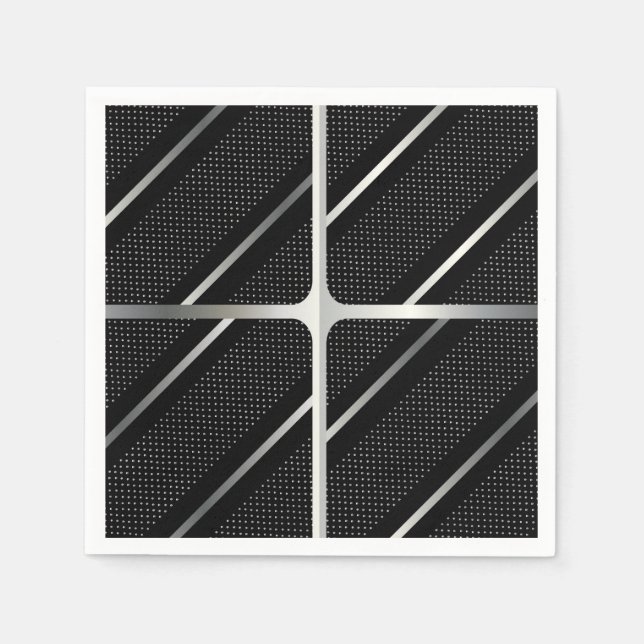 Guardanapo De Papel Tendy Silver Geométrico Padrão Na moda (Frente)