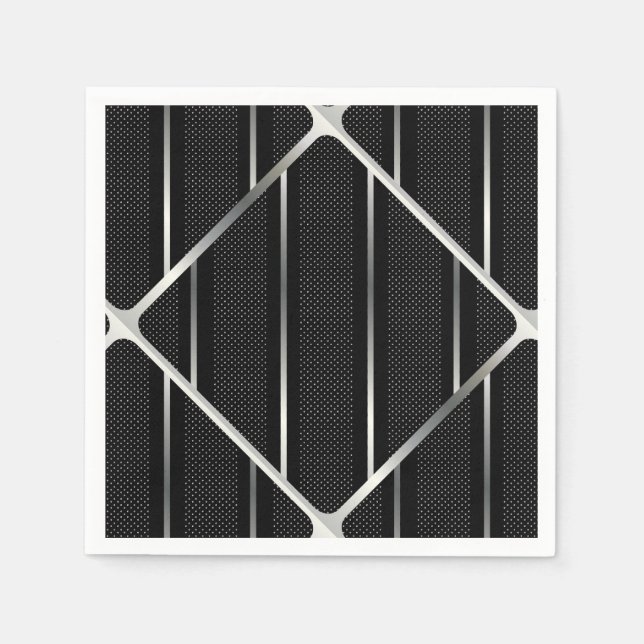 Guardanapo De Papel Tendy Silver Geométrico Padrão Na moda (Frente)
