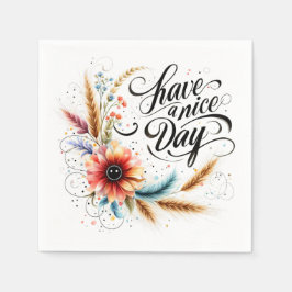 Guardanapo De Papel Tenha um belo dia floral