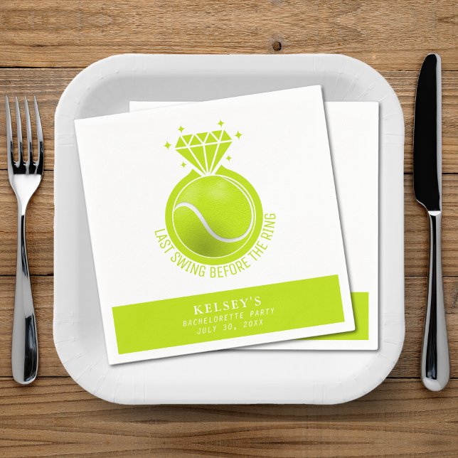 Guardanapo De Papel Tênis Bachelorette Última Balança Antes do Anel (Tennis Bachelorette Last Swing Before the Ring Napkins
)
