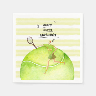 Guardanapo De Papel Tênis Birthday para Tênis Player watercolor