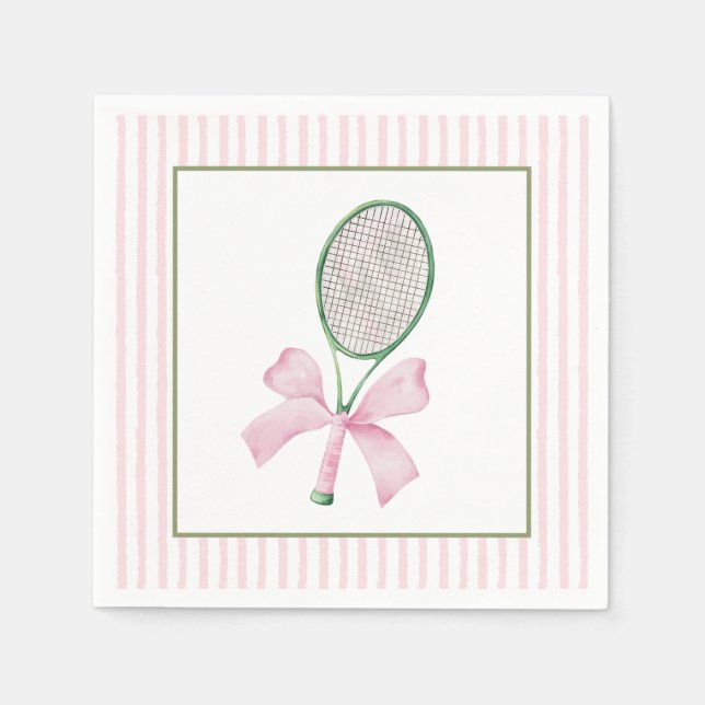 Guardanapo De Papel Tenis com Listra Rosa  (Frente)