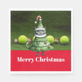 Guardanapo De Papel Tênis de Natal para Jogador que ama Gato