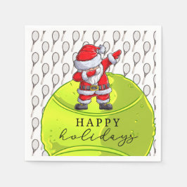 Guardanapo De Papel Tênis Natal com Ball e Racket com Papais noeis