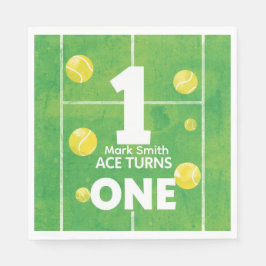 Guardanapo De Papel Tennis 1st Birthday on court