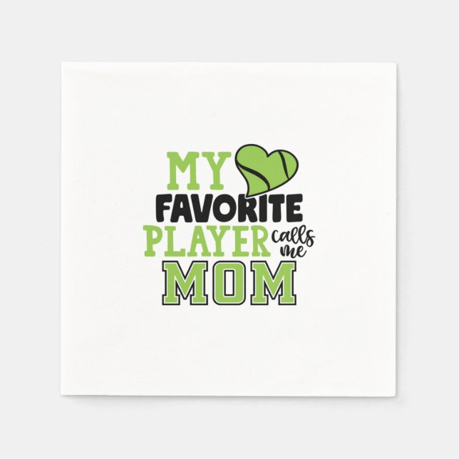 Guardanapo De Papel Tennis Player | My Favorite Player Calls Me Mom (Frente)