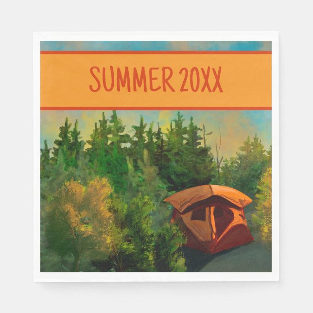 Guardanapo De Papel Tent Camping Picnic Vibes (Frente)