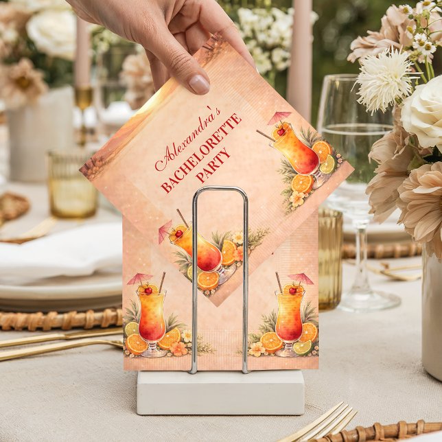 Guardanapo De Papel Tequila Sunrise Beach Getaway Bachelorette Party (Criador carregado)