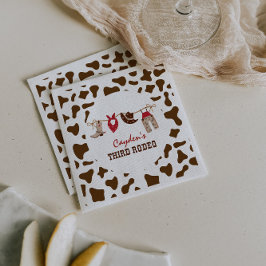 Guardanapo De Papel Terceiro Rodeo - aniversário de 3 anos do Vaqueiro