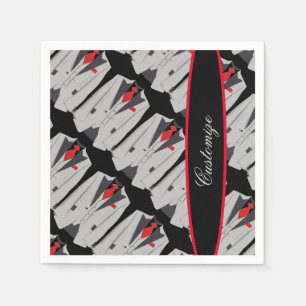 Guardanapo De Papel Terno Cinza Personalizado para Homem & Gravata Ver