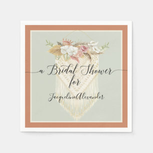 Guardanapo De Papel Terra Cotta Pampas Grass Greenery Bridal