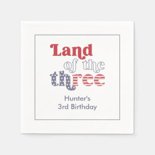 Guardanapo De Papel Terra Patriótica Do aniversário de 3 anos