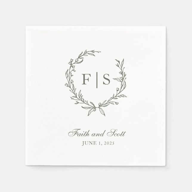 Guardanapo De Papel Terra Verde Clássica Curva Descartável Napkins (Frente)