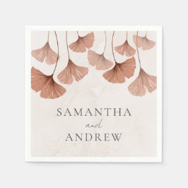 Guardanapo De Papel Terracota Aquarela Botânica Ginkgo Casamento