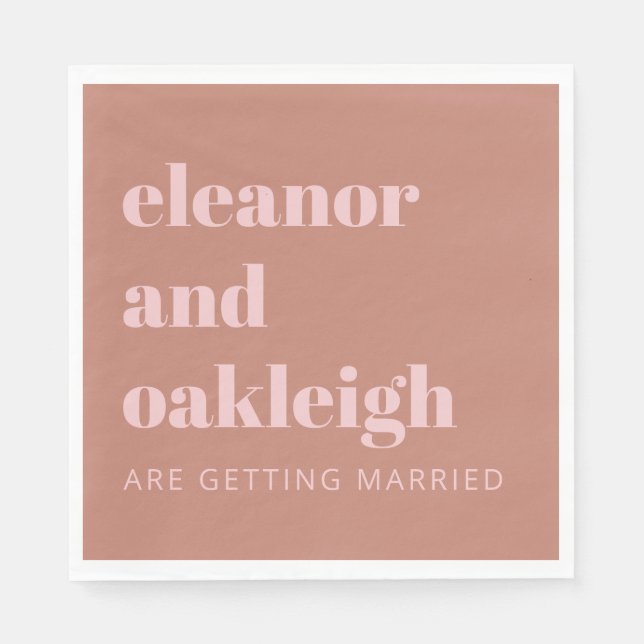 Guardanapo De Papel Terracotta Blush Modern Wedds (Frente)