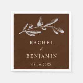 Guardanapo De Papel Terracotta Boho Casamento Castanho Floral Chic