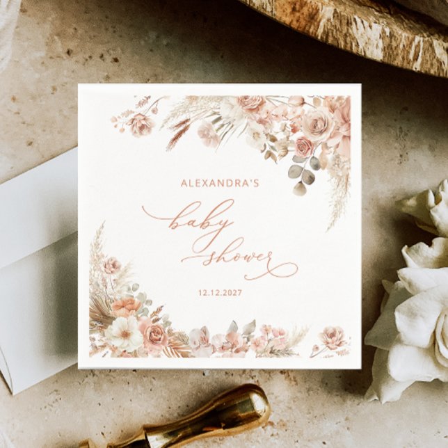 Guardanapo De Papel Terracotta Boho Pampas Papel de Grass Napkin (Criador carregado)