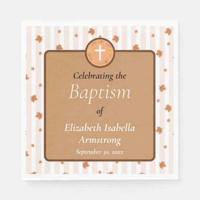 Guardanapo De Papel Terracotta Earth Tone Autumath Fall Baptism (Frente)