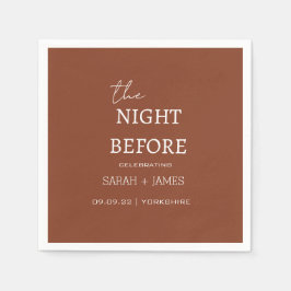 Guardanapo De Papel Terracotta Minimalista na Noite Antes do Casamento