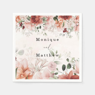 Guardanapo De Papel Terracotta Primavera Watercolor Casamento Floral R