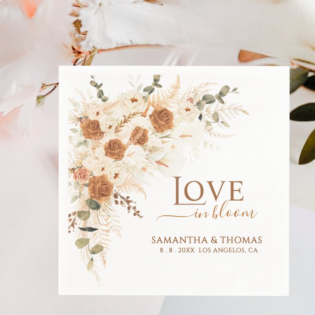 Guardanapo De Papel Terracotta Rosa & Calla Lily Wedding (Criador carregado)