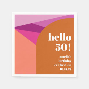Guardanapo De Papel Terracotta Roxo Moderno - 50º Aniversário
