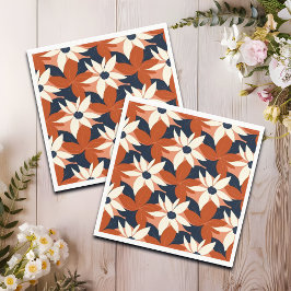 Guardanapo De Papel Terracotta White Floral Elegante