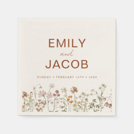 Guardanapo De Papel Terracotta Wildflower Boho Casado Em Bloom