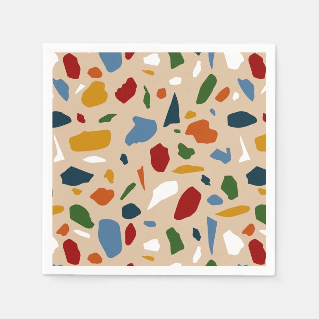 Guardanapo De Papel Terrazzo Pattern Colorful (Frente)