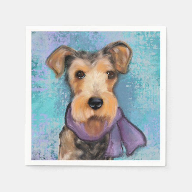 Guardanapo De Papel Terrier Airedale (Frente)