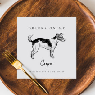 Guardanapo De Papel Terrier Dog Sketch Bebe no Casamento de Pet