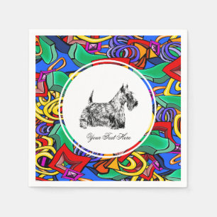 Guardanapo De Papel Terrier Escocês e Pop Art