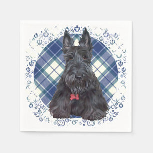 Guardanapo De Papel Terrier Escocês em Tartan