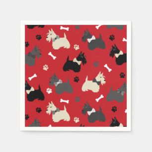 Guardanapo De Papel Terrier Paws e Bones Red