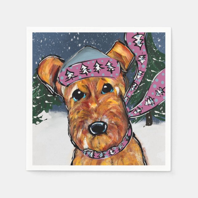 Guardanapo De Papel Terriers Airedale (Frente)
